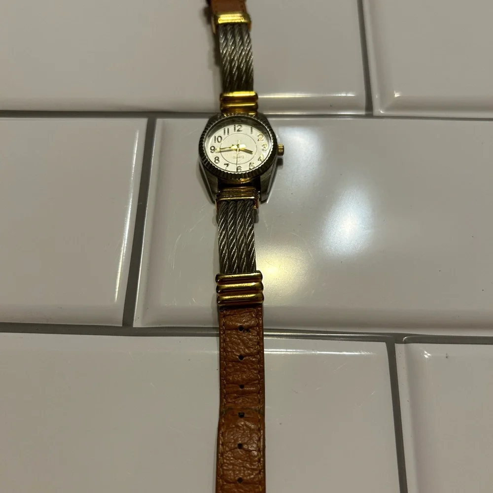Vintage M Z Berger Silver and Gold Watch
